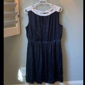LOFT Black and White Sleeveless Dress